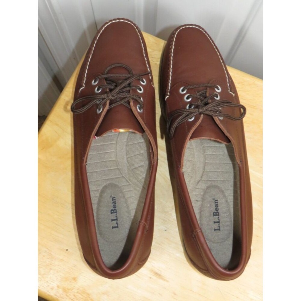LL Bean Blucher Handsewn Moc Men's Leather Moccasin Boat Nautical Loafers, 13 D - Picture 5 of 7